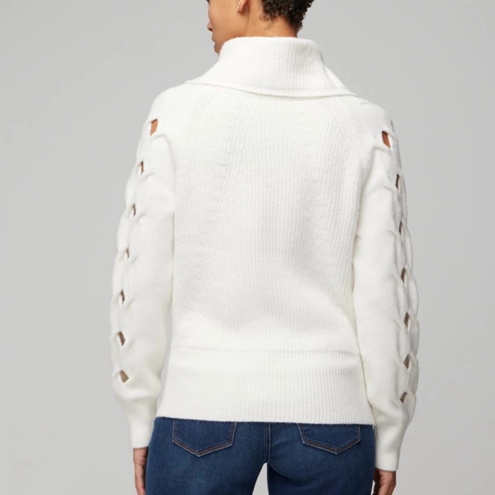 WHBM Novelty Sleeve Half Zip Pullover - Picture 4 of 7